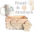Podziękowania dla Chrzestnych Komunia Chrzest prezent zestaw podziękowanie