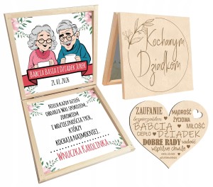Prezent podziękowanie na Dzień Babci i Dziadka zestaw dla dziadków serce