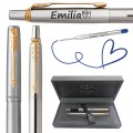 Parker Jotter komplet pióro długopis Stalowy GT elegancki zestaw prezentowy