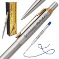 Parker Jotter stalowy złoty długopis z grawerem prezent elegancki w etui