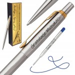 Parker Jotter stalowy złoty długopis z grawerem prezent elegancki w etui