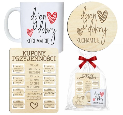 Zestaw prezent Walentynki kosz prezentowy na Dzień Kobiet dla niej i niego