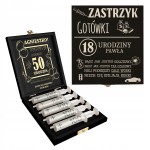 Zastrzyk gotówki prezent na urodziny pudełko i grawer 18 30 40 50 60