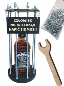 Klatka czarna na alkohol whisky prezent z grawerem urodziny 18 20 30 koło