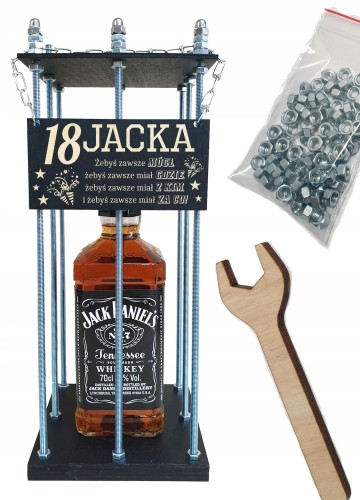 Czarna klatka na alkohol whisky z grawerem prezent urodziny 18 20 30 40