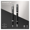 Zestaw Parker IM Pióro+ Długopis czarny CT na prezent w pudełku na urodziny