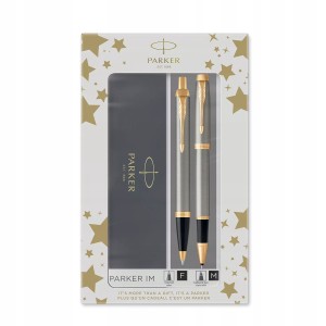 Parker IM Pióro kulkowe + Długopis IM stalowy GT na prezent dla nauczyciela