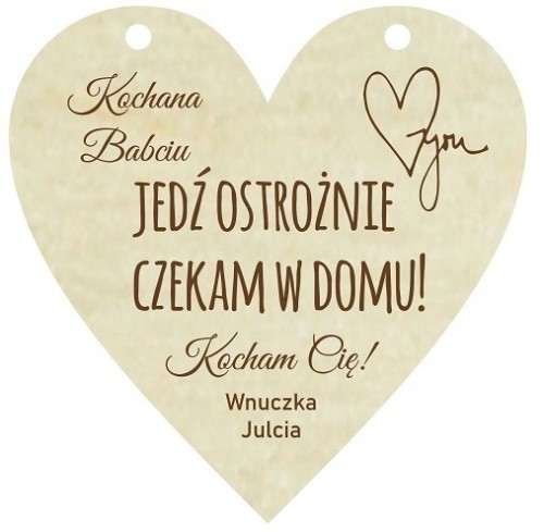 ZAWIESZKA DO AUTA PLUS GRAWER DZIEŃ BABCI DZIADKA