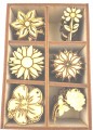Zestaw KWIATY 60szt 3cm Drewniany Kwiatek Wiosna