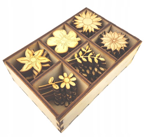 Zestaw KWIATY 60szt 3cm Kwiat Kwiatek Decoupage