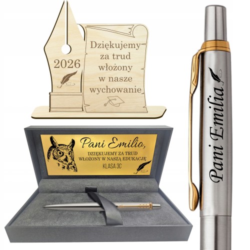 Parker Jotter GT stalowy długopis prezent dla nauczyciela zakończenie roku