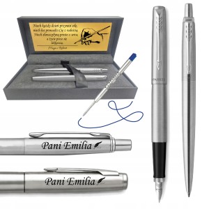 Parker Jotter CT pióro i długopis z grawerem zestaw prezentowy upominek