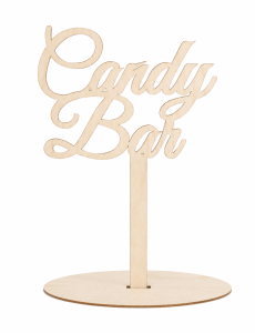Drewniany napis na stół na podstawce ślub wesele Candy Bar