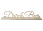 Drewniana dekoracja na podstawce napis na stół na ślub wesele Drink Bar