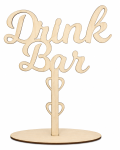 Napis drewniany na stół na ślub na podstawce Drink Bar wesele dekoracja