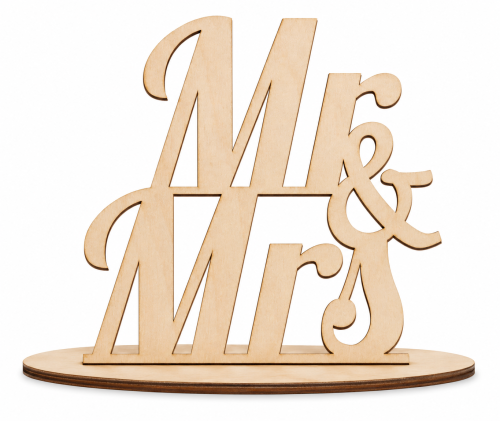Napis na stół drewniany na podstawce Mr&Mrs ślub wesele dekoracja 