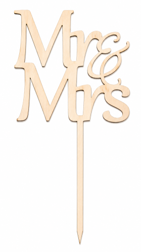 Topper na tort Mr & Mrs ślub wesele rocznica napis para młoda