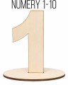 Numery drewniane na stoły na ślub wesele ozdoba cyfry numery 1-10