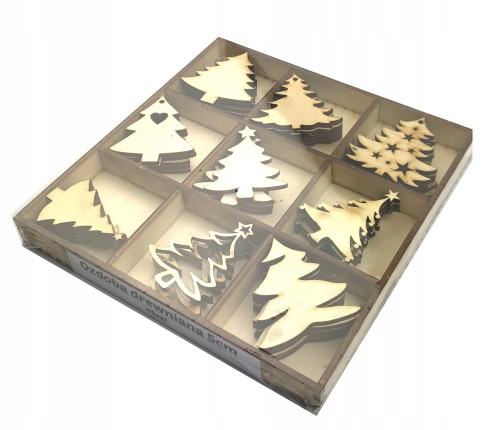 ZESTAW ŚWIĘTA 45szt Choinki Choinka 5cm Decoupage