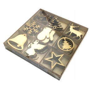 ZESTAW ŚWIĘTA 45szt Dzwoneczki Renifer Choinka 5cm