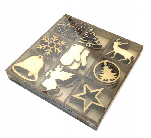 ZESTAW ŚWIĘTA 45szt Dzwoneczki Renifer Choinka 5cm