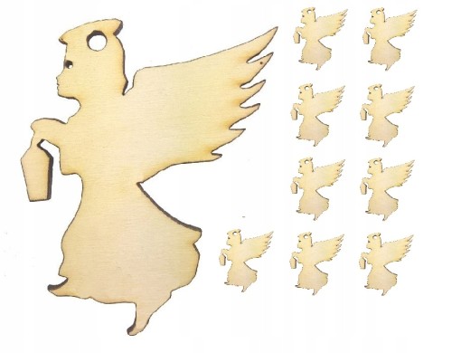 Aniołki Drewniane Święta Decoupage Anioł 10szt 3cm