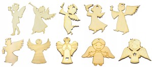Aniołki Drewniane 10szt Święta Anioł EKO mix 3cm