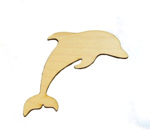 Delfin EKO drewno sklejka decoupage scrapki 10cm