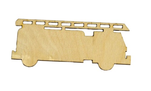 Wóz strażacki drewno sklejka decoupage scrapki 15c