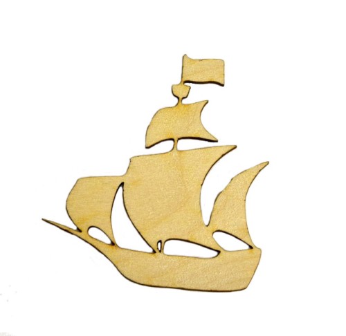Statek drewno sklejka decoupage scrapki 10cm EKO