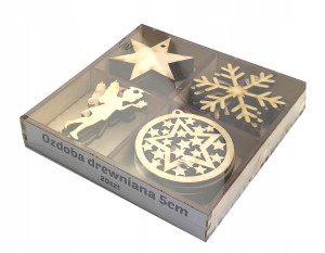 Zestaw ŚWIĘTA 20szt Śnieżynka Gwiazdka Bombka 5cm