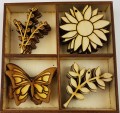 ZESTAW Ozdób 20szt 12,5cm Motyl Bazie Kwiat