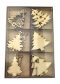 ZESTAW ŚWIĘTA 30szt Choinki SKLEJKA Decoupage