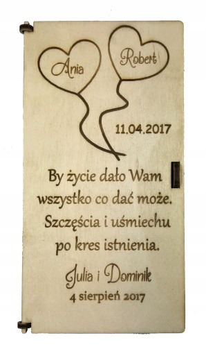 Pamiątkowe pudełko na pieniądze GRAWER ślub wesele