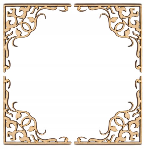 DREWNIANY DEKOR x4 decoupage ornament scrapki 5cm