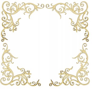 DREWNIANY DEKOR x4 scrapki decoupage narożnik 5cm