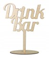 Drewniana dekoracja napis na stół na podstawce Drink Bar na ślub wesele
