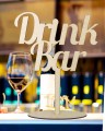 Drewniana dekoracja napis na stół na podstawce Drink Bar na ślub wesele