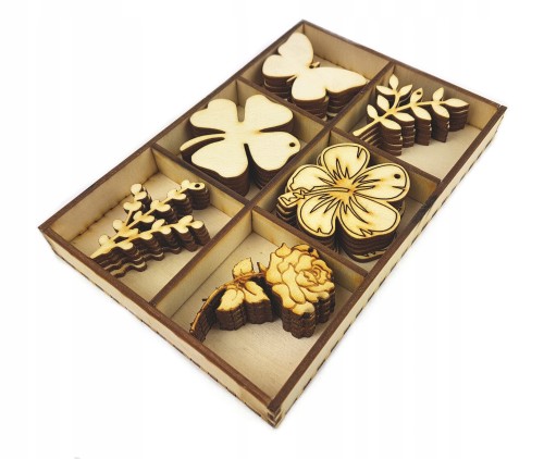 ZESTAW Prezentowy 30szt 5cm Kwiat Motyl Decoupage