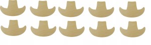 Kapelusz 3 cowboy drewniany scrapki 3cm 10sz