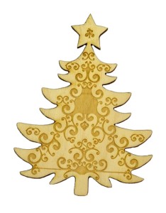 Choinka z grawerem 2 z drewna scrapki święta 20cm