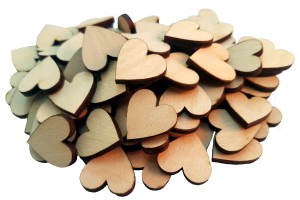 Drewniane serce decoupage WESELE ŚLUB 5cm 50szt