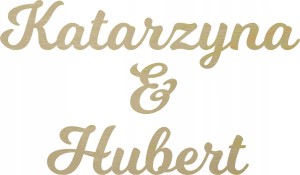 Napisy ślubne ozdobne drewniane 5cm na ślub na wesele Imiona tekst 