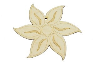 Grawerowany kwiat drewniany na prezent 5cm SW1