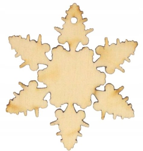 Śnieżynka z drewna zawieszka święta 5cm