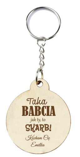 Breloczek kółko DZIEŃ Babci + TWÓJ GRAWER