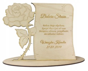 Życzenia laurka na podstawce Dzień Babci, Dziadka