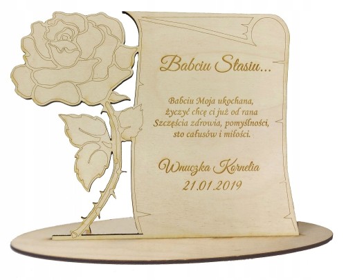 Życzenia laurka na podstawce Dzień Babci, Dziadka