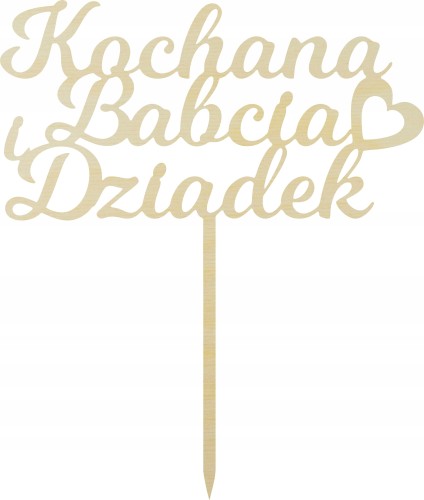 Drewniany topper na tort KOCHANA BABCIA I DZIADEK