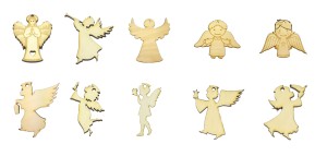 Aniołki Drewniane 10szt Święta Anioł EKO mix 10cm